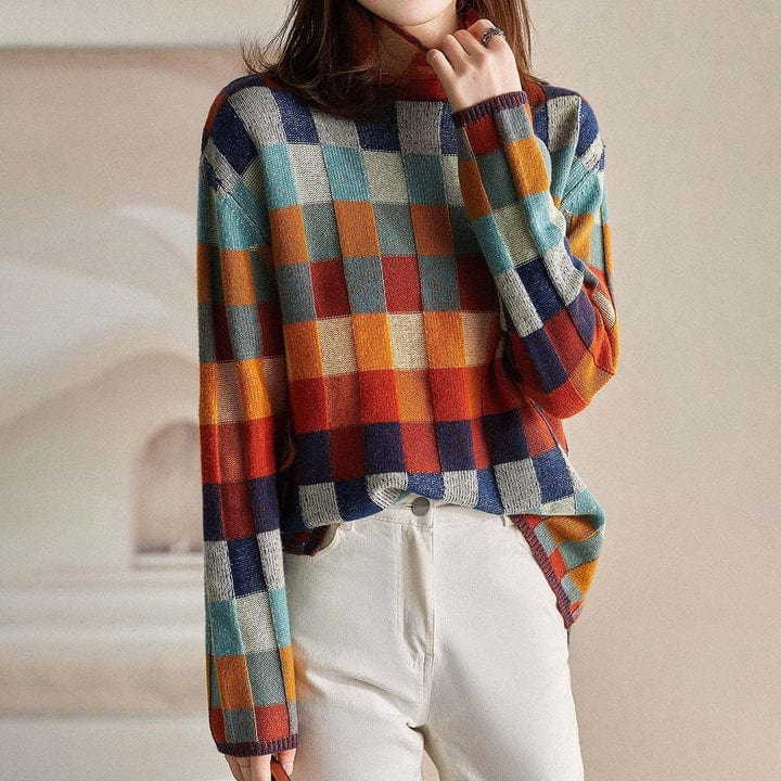 Eleganter Pullover mit Karomuster – Perfekt für den Winter