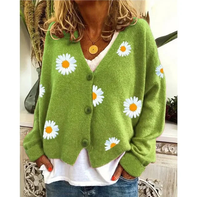 Lillymoda | Althea - Lässige Blumen-Häkel-Strickjacke