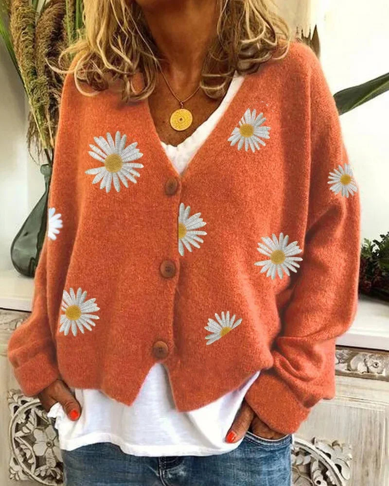Lillymoda | Althea - Lässige Blumen-Häkel-Strickjacke