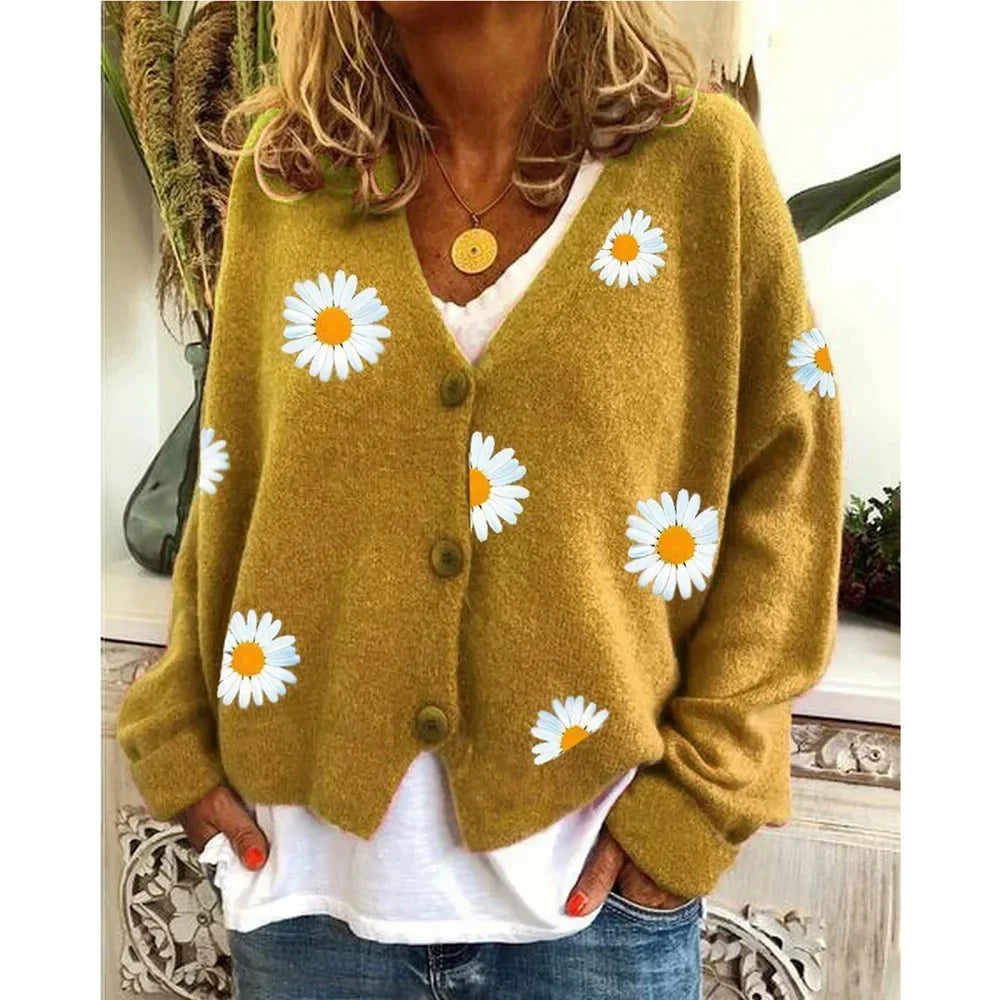 Lillymoda | Althea - Lässige Blumen-Häkel-Strickjacke