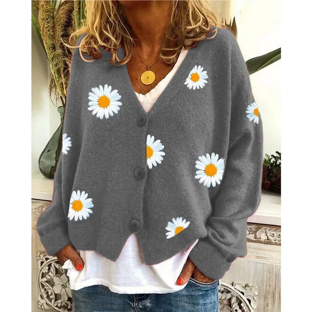 Lillymoda | Althea - Lässige Blumen-Häkel-Strickjacke