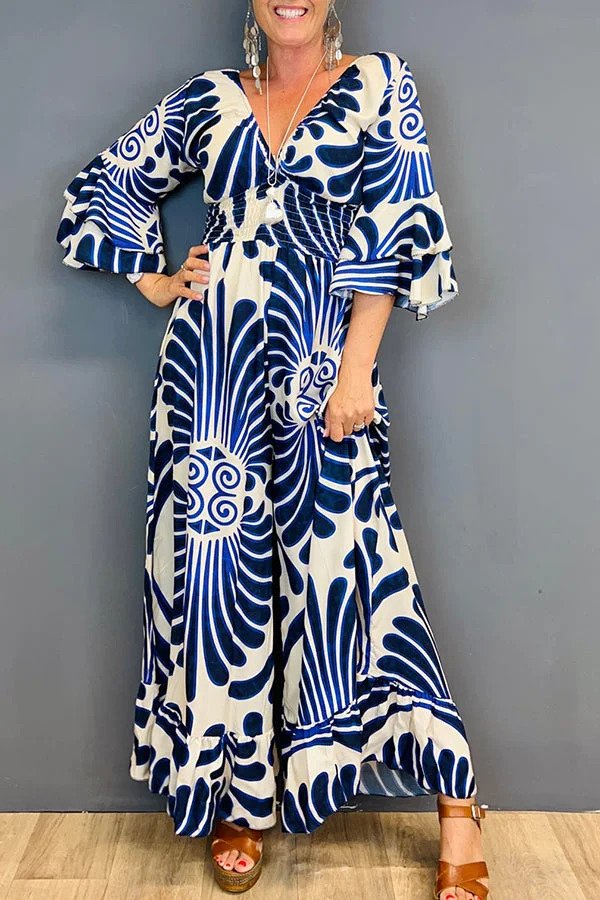 Lillymoda | Gretel - lässiges langes Kleid mit Knöpfen