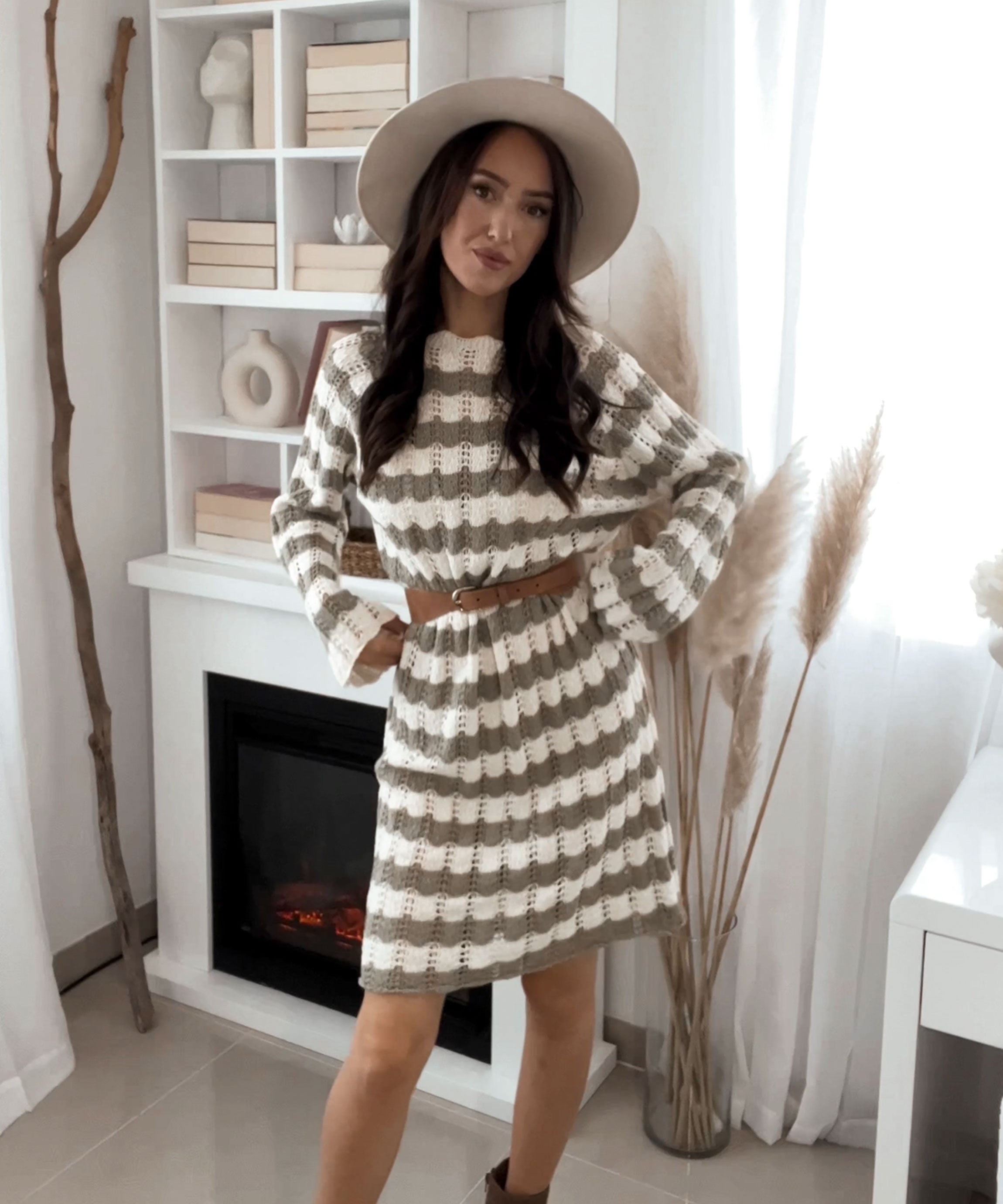Lillymoda | Harper - Khaki Stickkleid