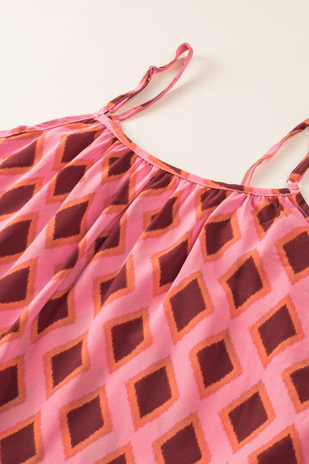 Lillymoda | Kaya - Maxikleid mit geometrischem Muster und ohne Ärmel