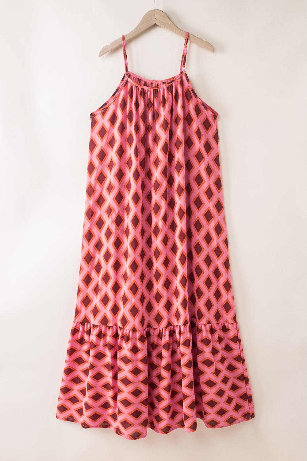 Lillymoda | Kaya - Maxikleid mit geometrischem Muster und ohne Ärmel