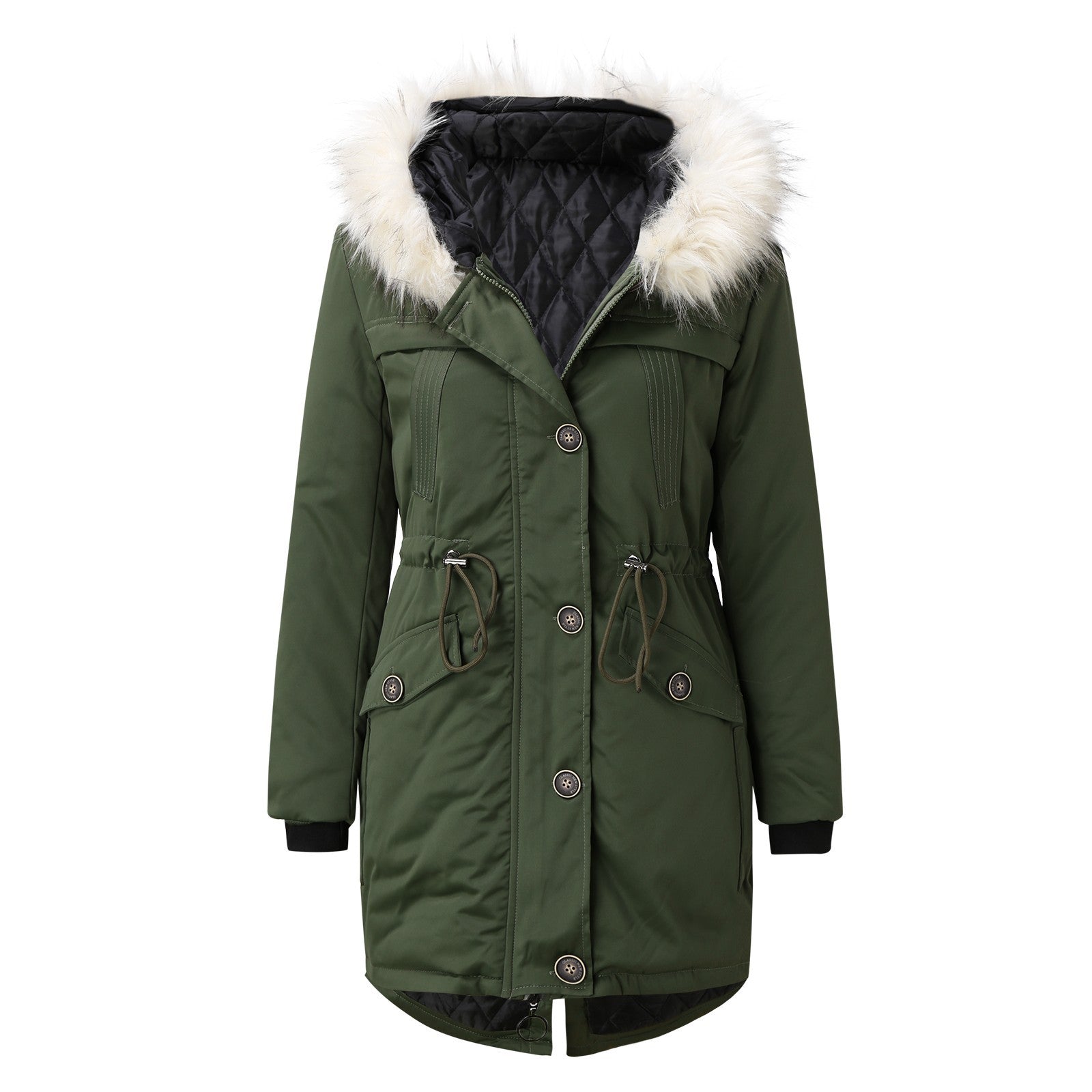 Lillymoda | Abigail - Wintermantel mit Pelzkragen