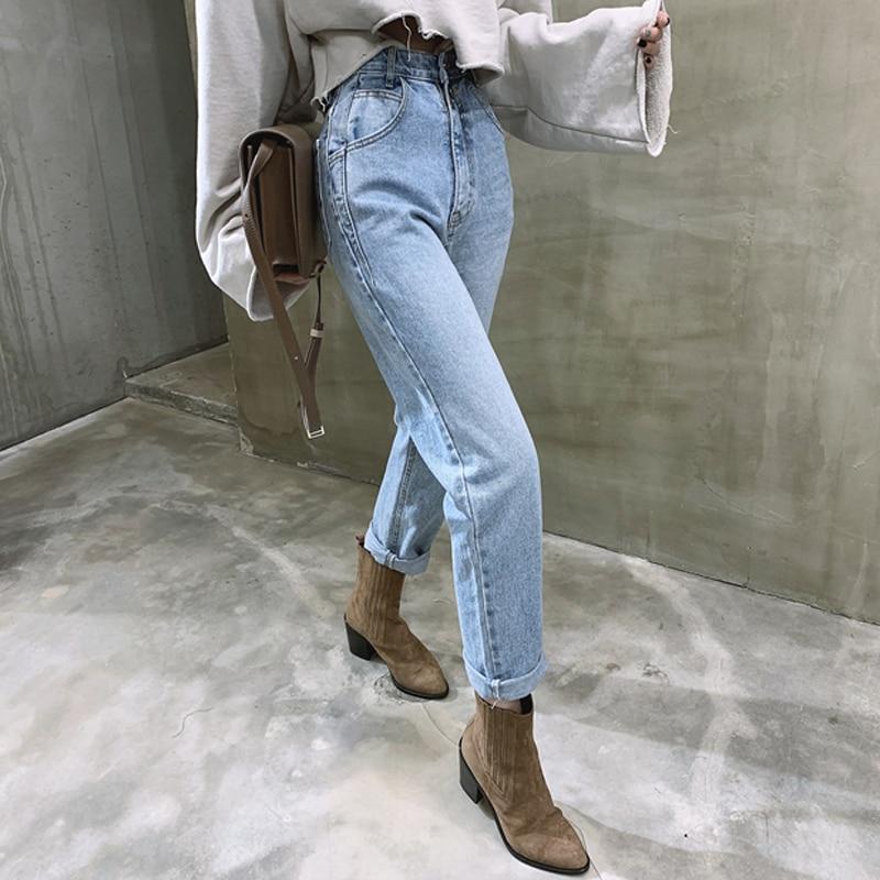 Hellblaue Slouchy-Jeans für Damen