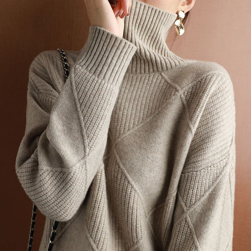 Lillymoda | Brenda - lässiger Rollkragenstrickpullover