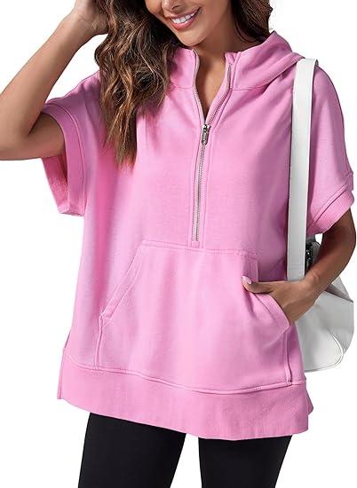 Stylisches Damen-Sommer-Top mit Kapuze und Reißverschluss – Ilse