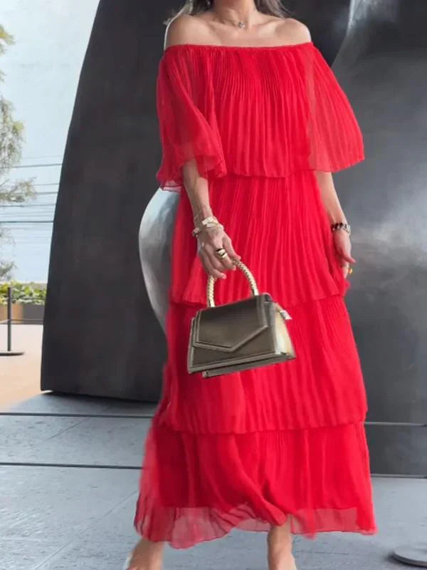Lillymoda | Christine - Elegantes Maxikleid mit Off-Shoulder