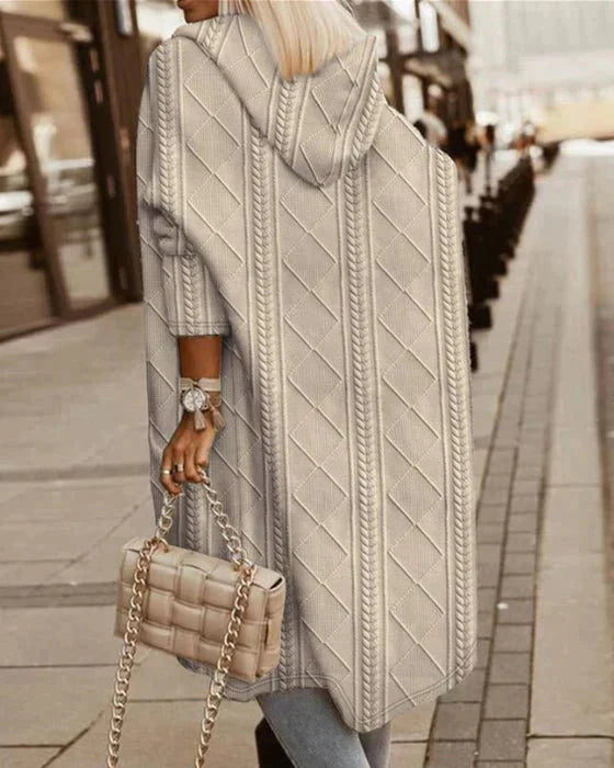 Lillymoda | Amelia - Lange Strickjacke mit Kapuze