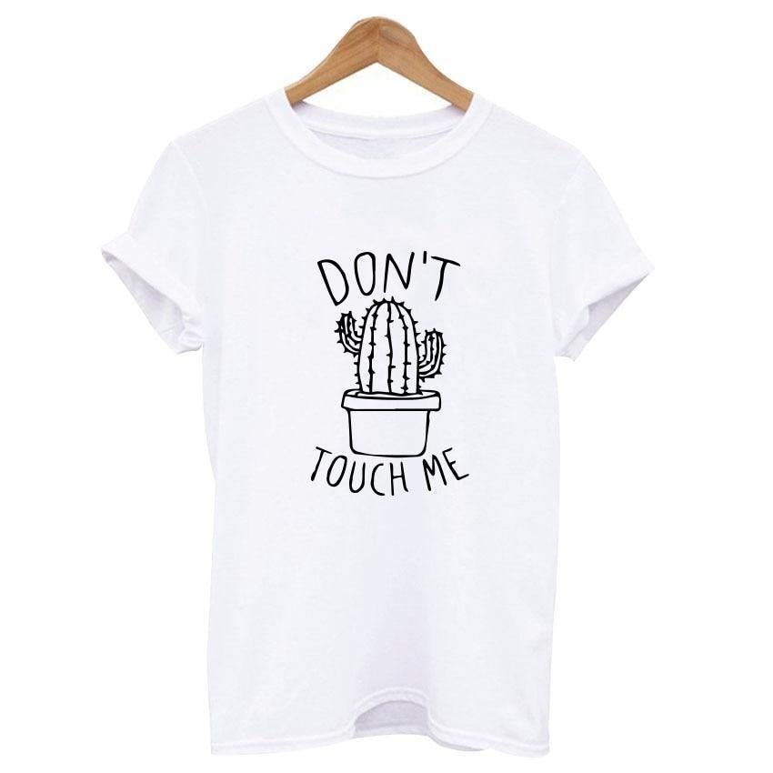 Damen T-Shirt mit Kaktus-Zeichnung