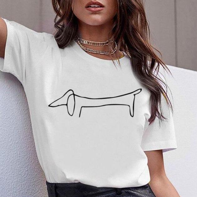 Damen T-Shirt mit Dackel-Motiv