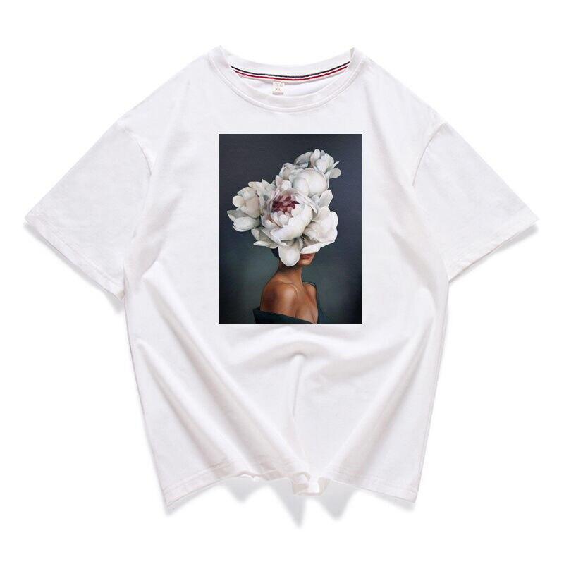 Damen-T-Shirt mit modernem Blumenprint