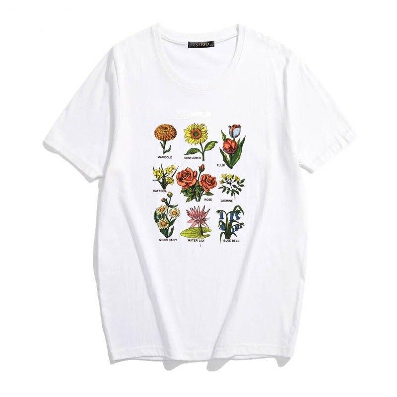 Damen-T-Shirt mit Blumenvariationen