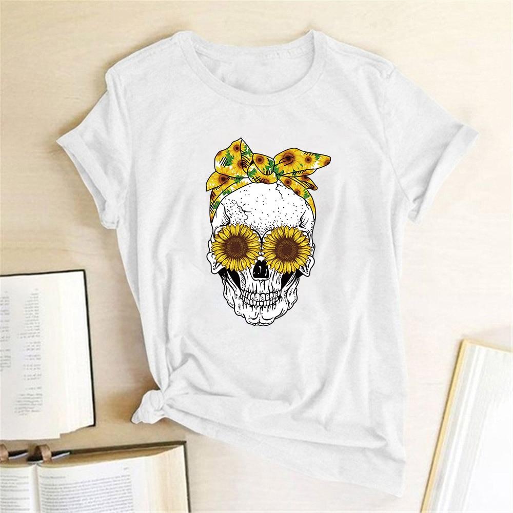 Damen-T-Shirt mit Totenkopf-Motiv