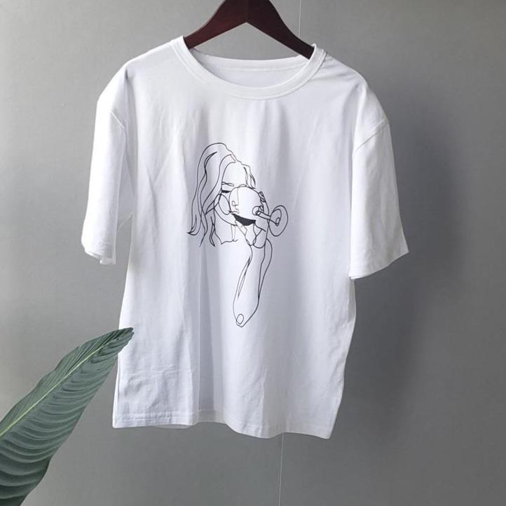 Damen-T-Shirt mit Zeichnung