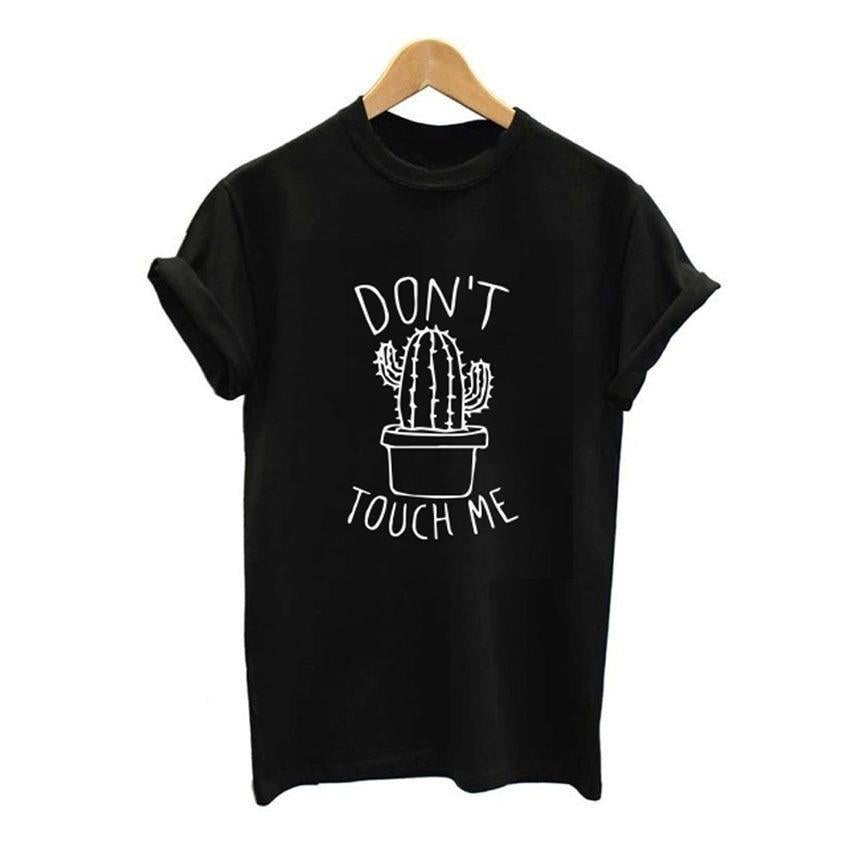 Damen T-Shirt mit Kaktus-Zeichnung