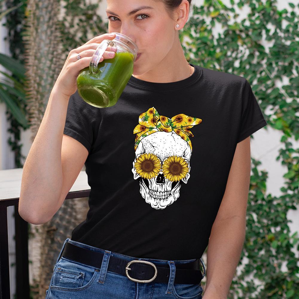 Damen-T-Shirt mit Totenkopf-Motiv