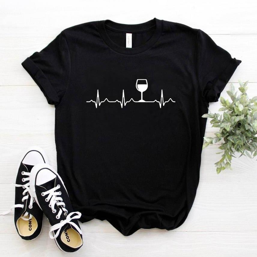 Damen-T-Shirt mit Weinglas