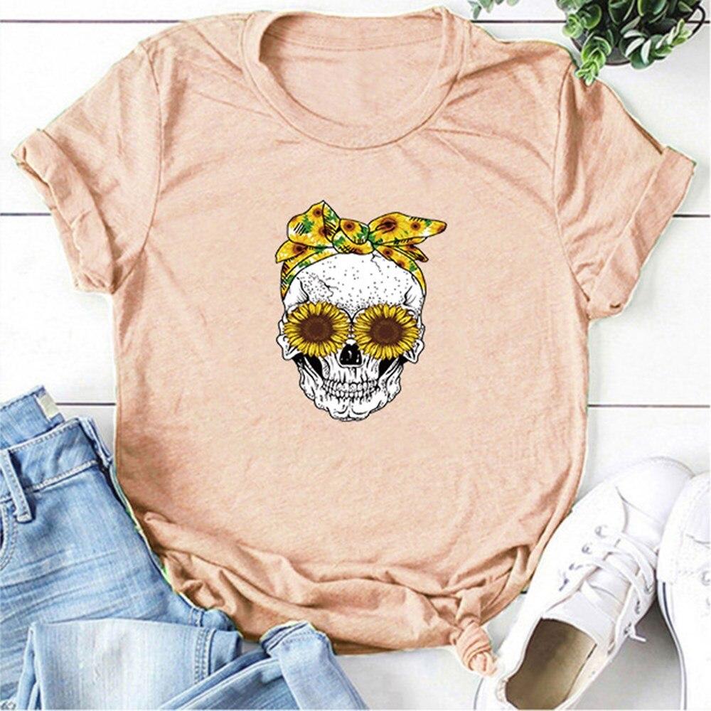Damen-T-Shirt mit Totenkopf-Motiv
