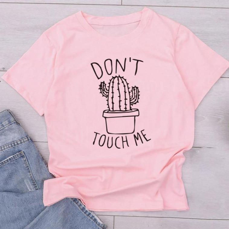Damen T-Shirt mit Kaktus-Zeichnung