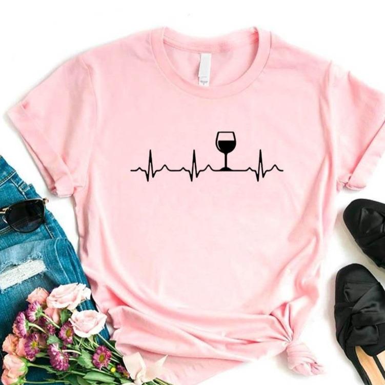 Damen-T-Shirt mit Weinglas