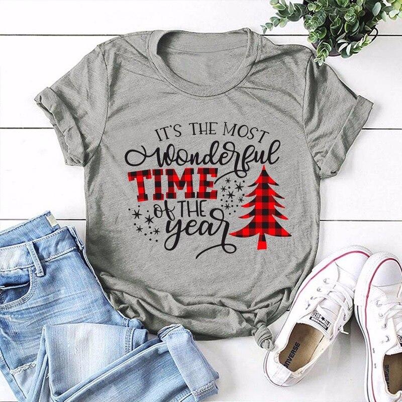 Damen-T-Shirt mit ausgefallenem Weihnachtsprint
