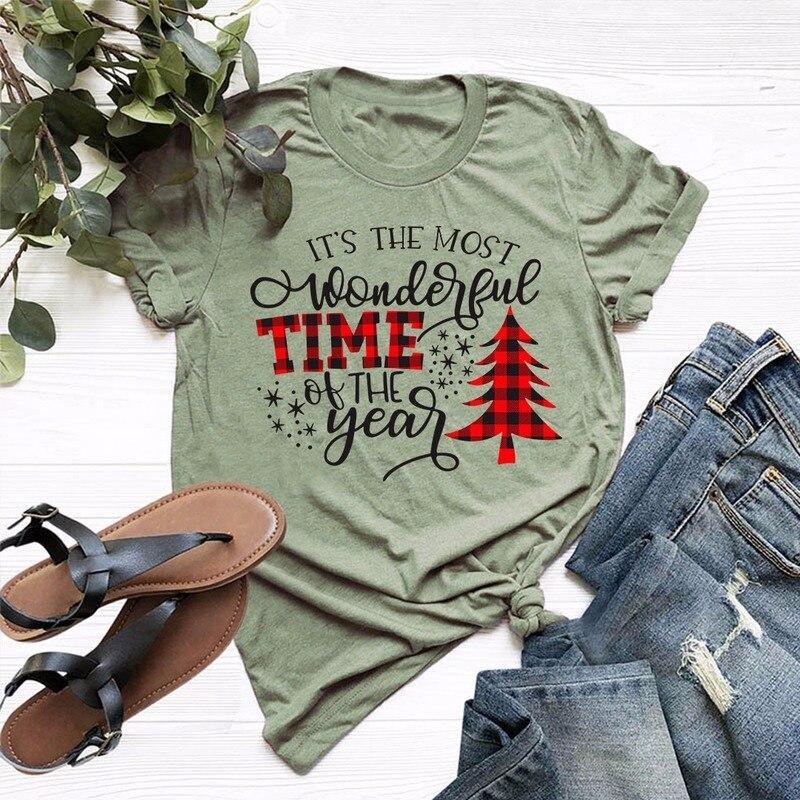 Damen-T-Shirt mit ausgefallenem Weihnachtsprint