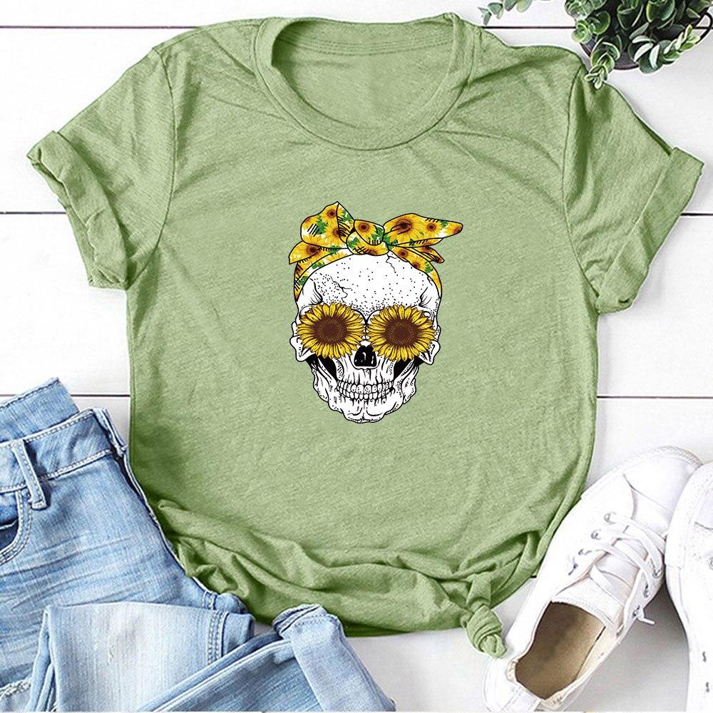 Damen-T-Shirt mit Totenkopf-Motiv