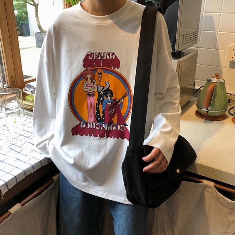 Damen-Langarm-Shirt mit Retroaufdruck