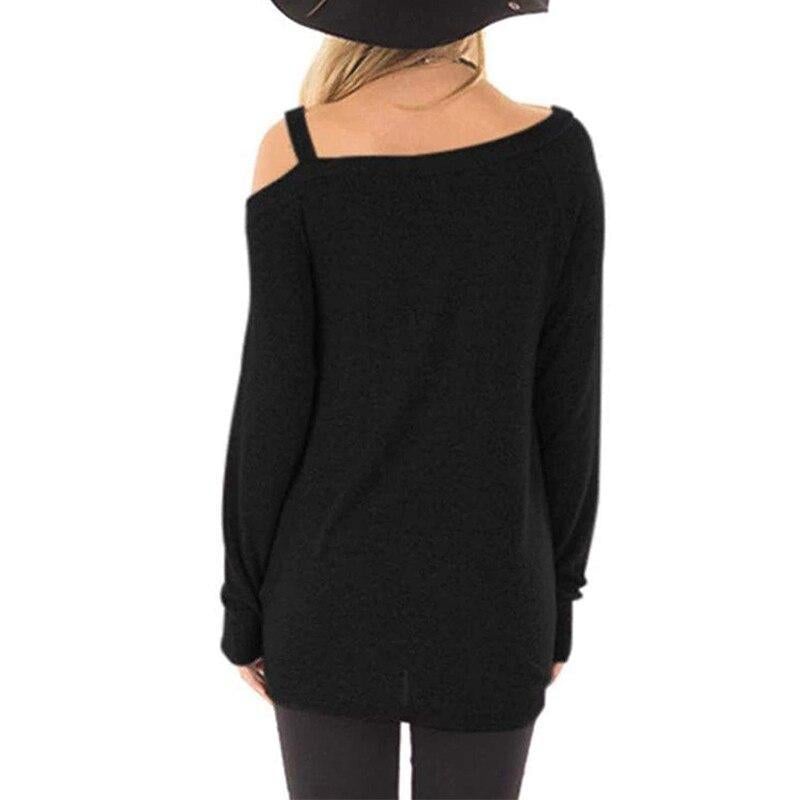 Damen-Shirt Cut-Out an der Schulter Baumwolle