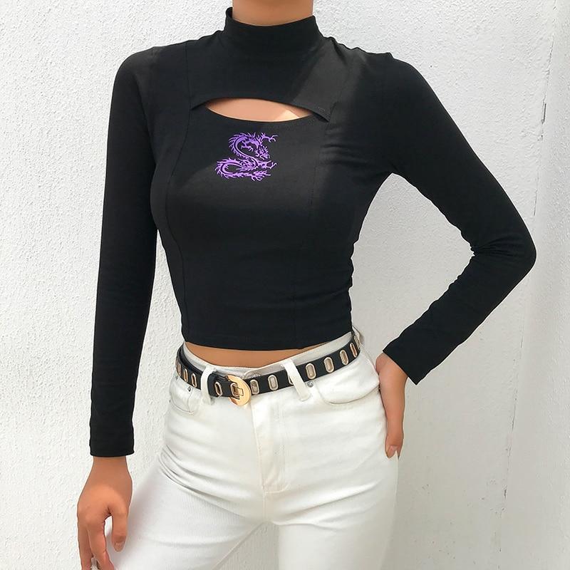 Langärmliges Damen-T-Shirt mit Cutout