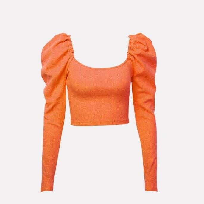 Langärmliges Damen-T-Shirt mit Puffärmeln