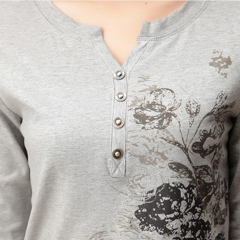 Damen-Langarm-Shirt mit floralem Aufdruck