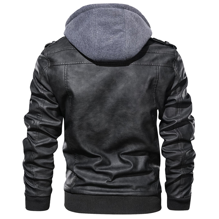 Lillymoda | Adam - Lederjacke mit Hoodie