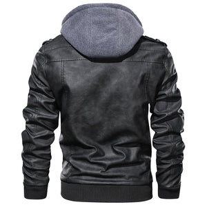 Lillymoda | Adam - Lederjacke mit Hoodie