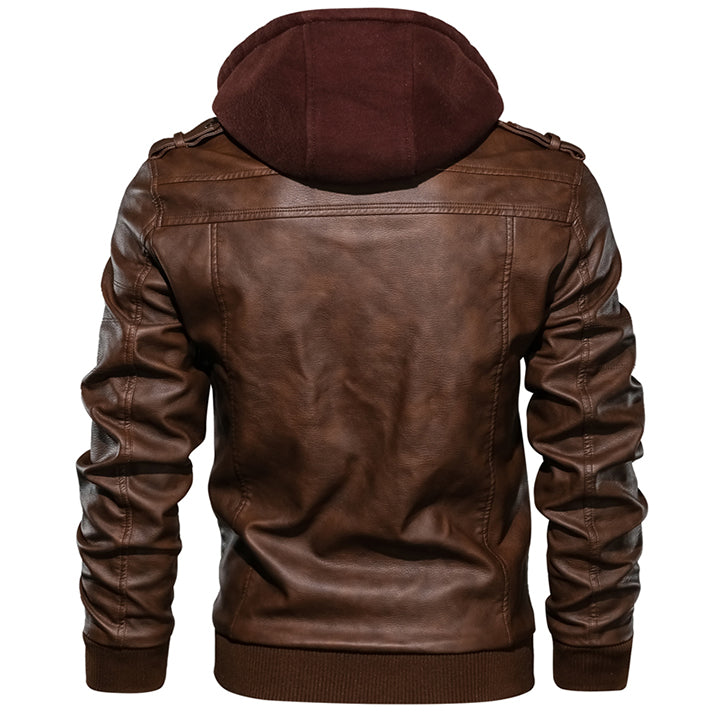 Lillymoda | Adam - Lederjacke mit Hoodie