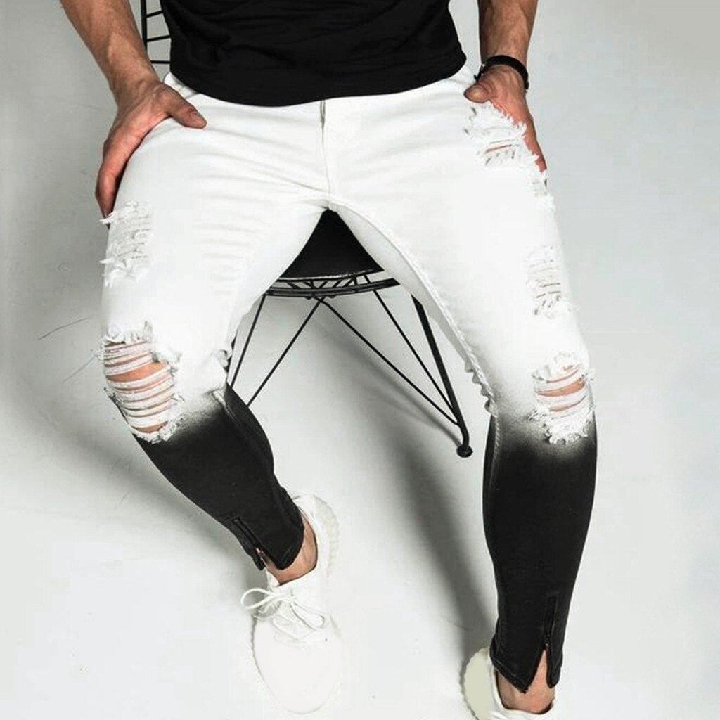 Zweifarbige Herrenjeans