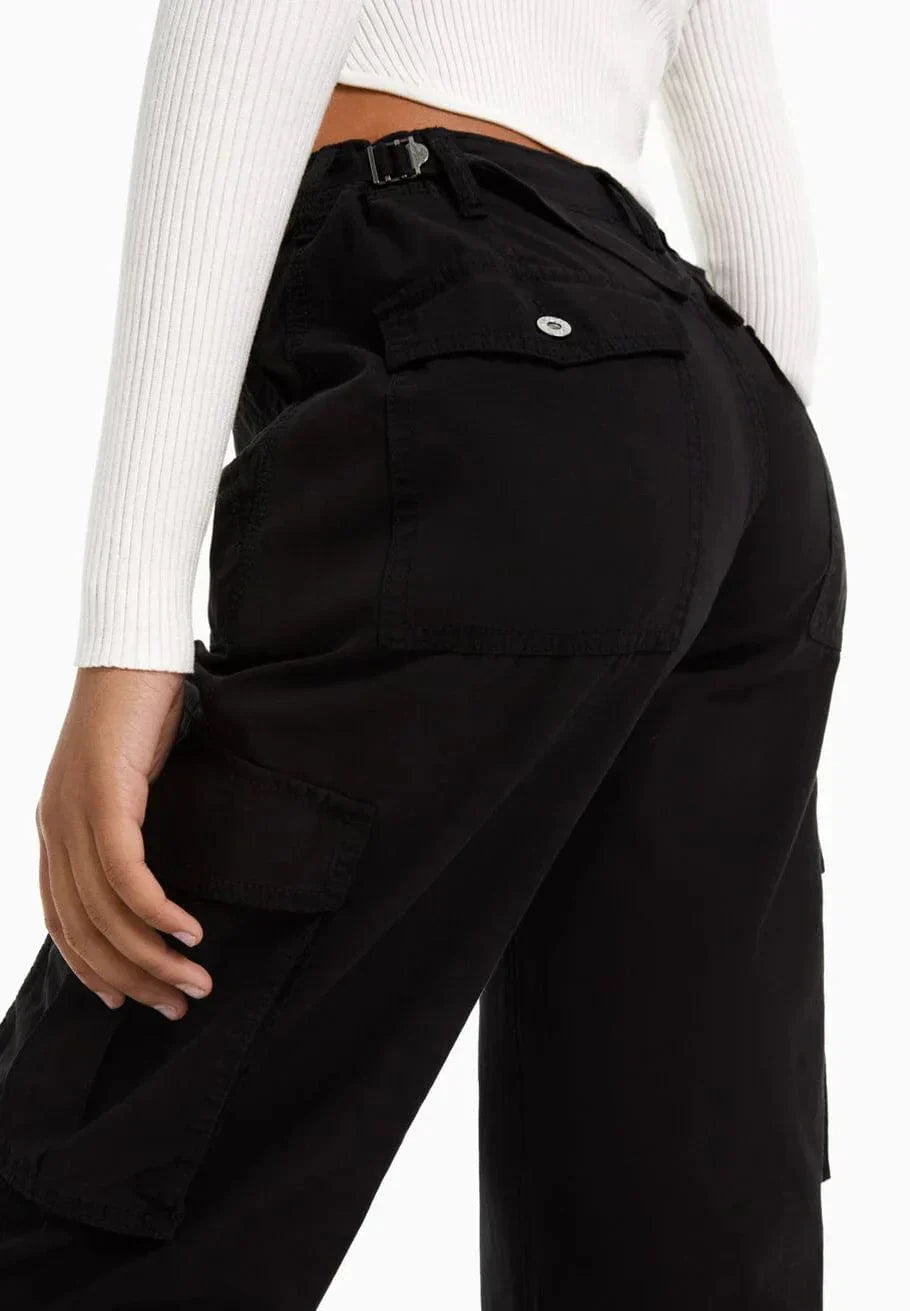 Hosen im geraden Schnitt aus Leinen mit hoher Taille für Frauen