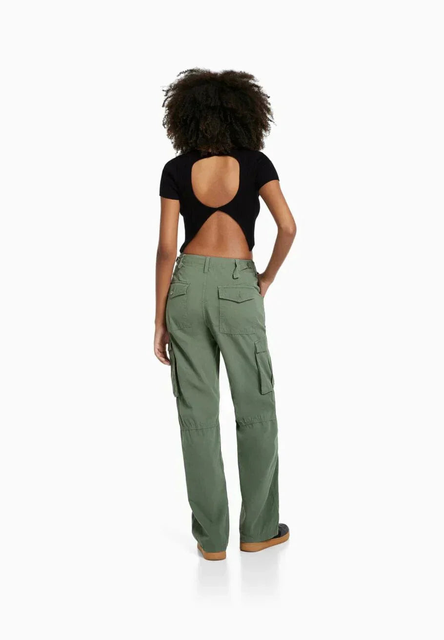 Hosen im geraden Schnitt aus Leinen mit hoher Taille für Frauen