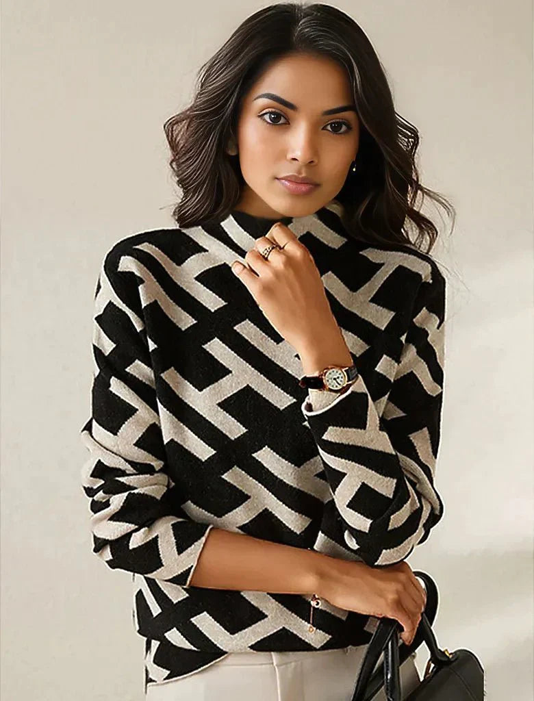 Lillymoda | Alexia - Modischer Pullover mit Hohem Kragen